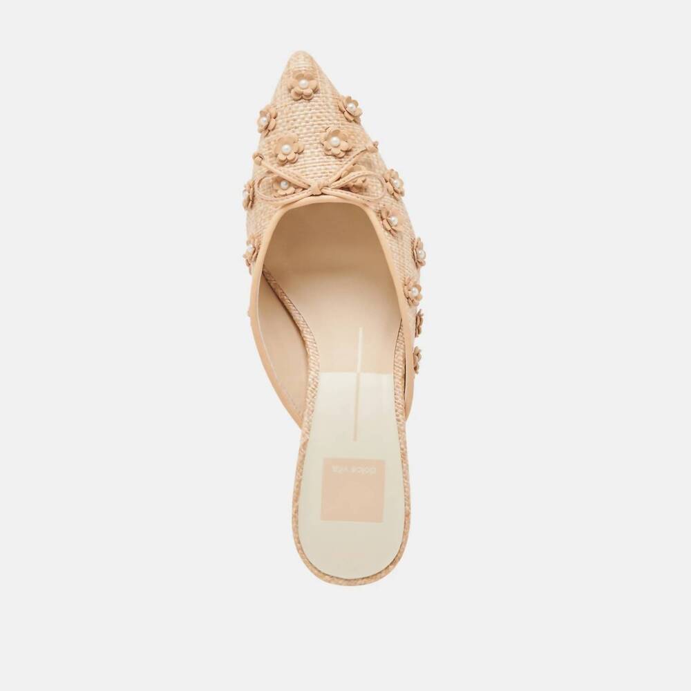 NEW DOLCE VITA women's camilo slip on pumps in natural raffia - Picture 9 of 10